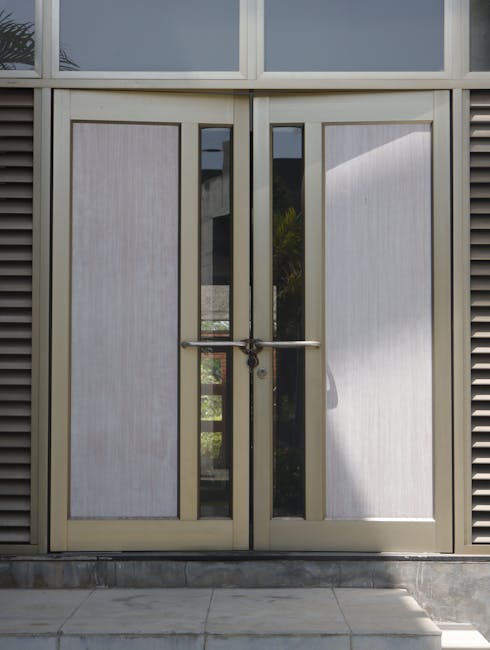 Elegant glass door entrance